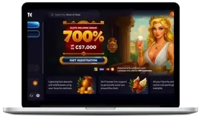 Aphrodite casino lobby on a laptop